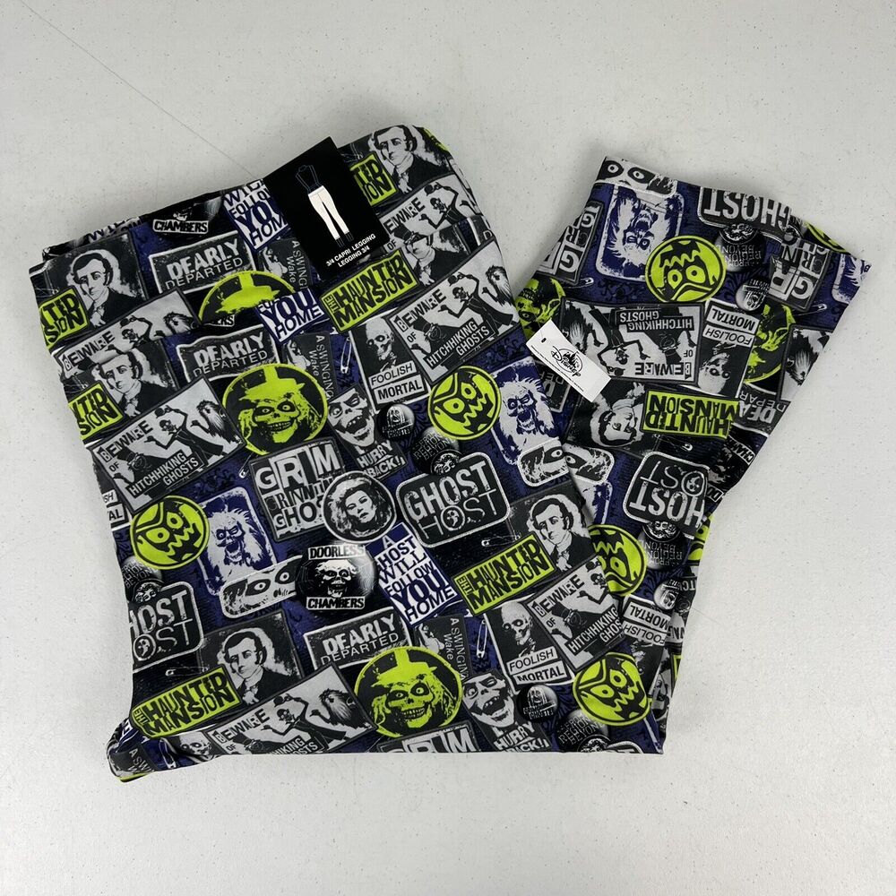 NWT Disney Parks THE HAUNTED MANSION Capri Leggings Adult PLUS 2X 2XL Unisex